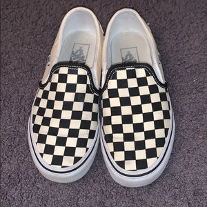 authentic checkered slip on vans